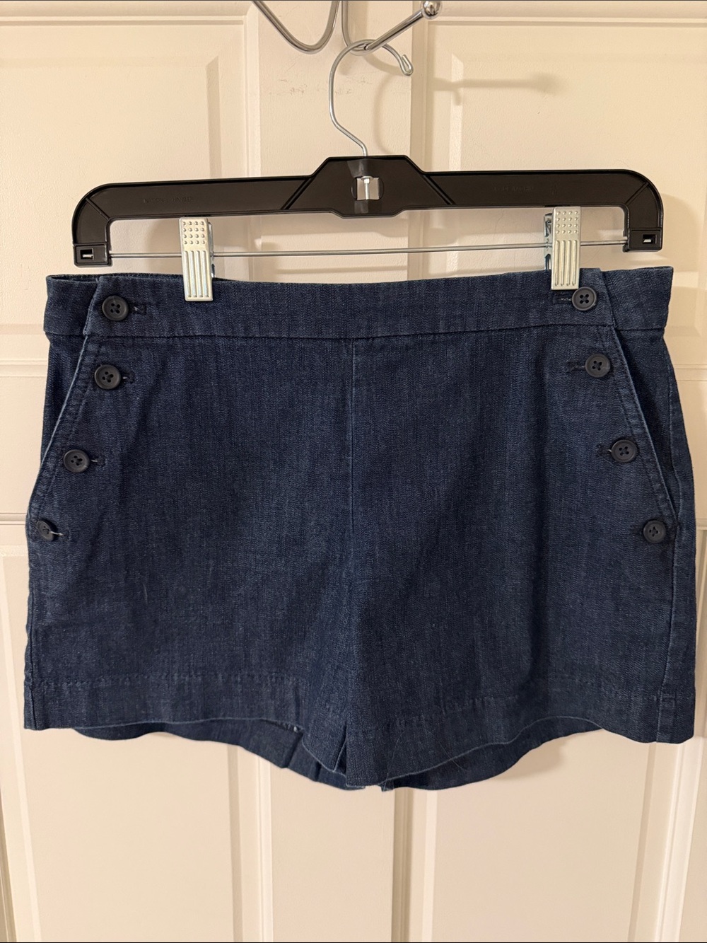 Banana Republic Dark Chambray Denim Sailor Shorts Midrise Nautical Coastal Sz. 2